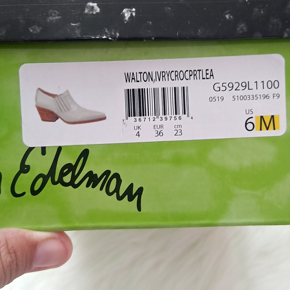 SAM EDELMAN Walton Croc Embossed Leather Bootie S6 - Picture 8 of 13